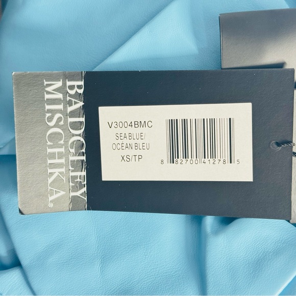 Badgley Mischka Women's Sea Blue Single-Breasted Sleek Cut Trench Coat - XS -NWT - Picture 7 of 10